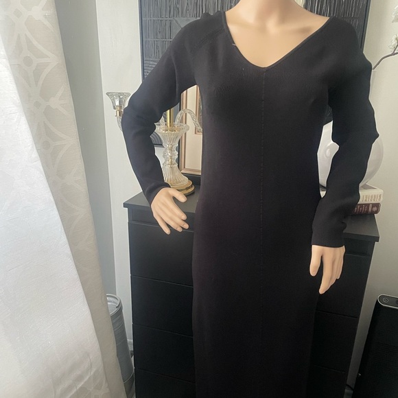 Chic knit Black Long Sleeve Dress - Picture 2 of 9